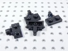 LEGO Lot of 4 Black 1x2 Modified Plates w/ Locking Finger on Side BR