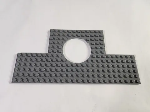LEGO Plate Modified 12 x 24 with 6 x 6 Square & Cutouts - 18601 Dark Bluish Gray