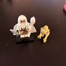 Custom Lego Minifigure, Gandalf The White, Lord Of The Rings + Gollum
