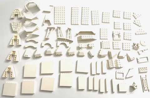 LEGO White Bulk Parts Lot - Bricks, Slopes, Plates, Wedges Specialty Pieces MOC