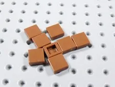 LEGO Lot of 8 Reddish Brown 1x1 Smooth Tiles Plates BA