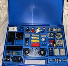Vintage LEGO Technic Parts Lot Blue Storage Case Motors Cables Incomplete