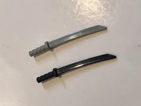 1998 Lego Ninja Katana Sword X2 - Black And Gray.