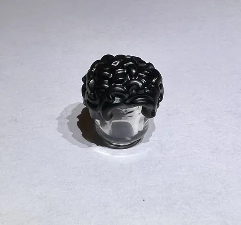 Lego Black Minifigure Hair Wig Man Boy Short Wavy Curly New 71052