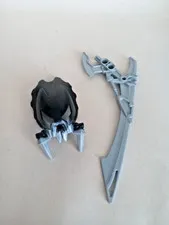 Lego loose Bionicle Makuta Chirox black Mask of Silence 2008 silver weapon 8693