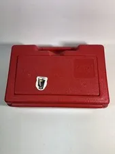 Vintage LEGO Plastic Storage Case 11"x7”x4” RED Box USA Interlego Systems