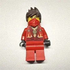 Lego Ninjago Kai Red ninja with brown hair piece and half mask 
