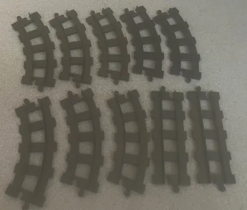 Lego Duplo - Lot Of (10) Vintage Black Train Track Pieces