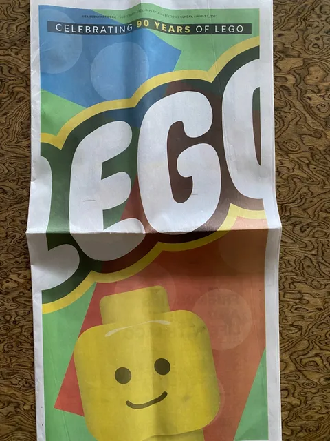90 Years of Lego Special USA Today Newspaper Edition 12 Pages August 2022