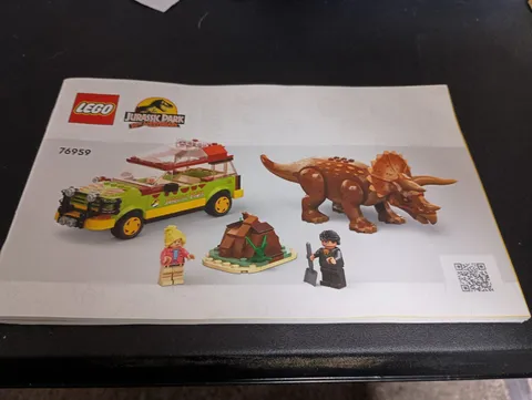 LEGO Triceratops Research 76959 Jurassic Park Illustrated Instruction Manual