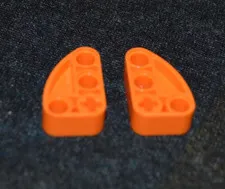 (2) 2x3 Orange Rounded Bracket w/ Holes Technic Thick Oval ~ NEW Lego Parts ~