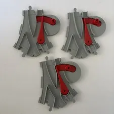 Lego Duplo 3 Light Grey Train Railway Switch Plate Track Switcher #51943 Red