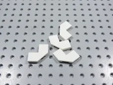 LEGO Lot of 4 White 2x2 Smooth Facet Tiles Plates BB