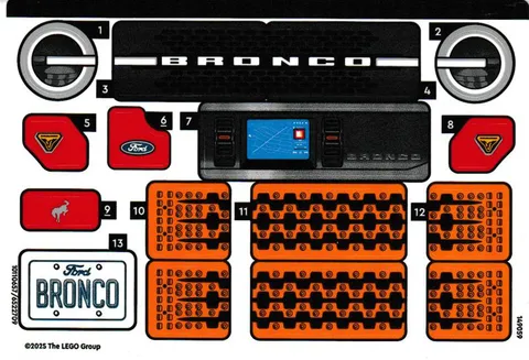 LEGO STICKER SHEET 42213 FORD BRONCO SUV From Set New & Genuine