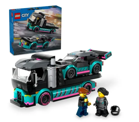 LEGO City Race Car and Carrier Truck Transporter Toy 328 Pieces 60406 ages 6+