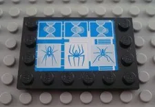 LEGO Black 4x6 Edge Stud Spiderman Decorated Specialty Tile Piece