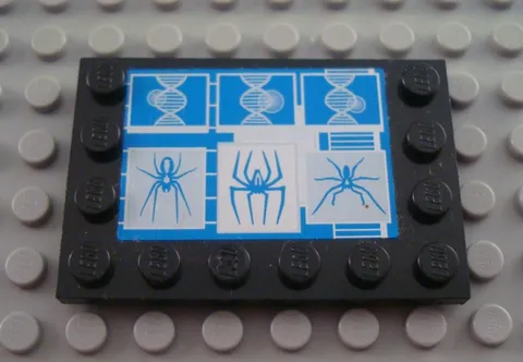 LEGO Black 4x6 Edge Stud Spiderman Decorated Specialty Tile Piece