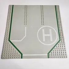 Lego Vintage Road Base plate 32x32 1978 Helipad Parking Section Grey Green
