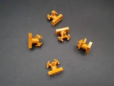 LEGO - 5x - Tap - Sink - Tap - 1x2 Dual Handles - Pearl Gold - 13770