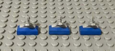 (3) LEGO Part 69c01 Blue Tap 1x2 Base w/ Light Gray Spout- Classic Space 483 920