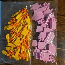 LEGO Botanical Flower Petals Parts Lot Yellow Paddles Pink Pentagonal Tiles