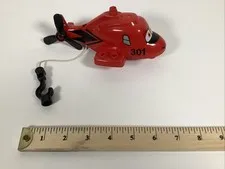 Lego Duplo Red Fire & Rescue Helicopter - Missing Wheels and Top Propellers -