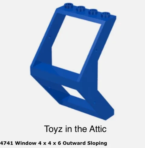 Lego 1x 4741 Blue Window 4 x 4 x 6 Outward Sloping 6985 6926 6892 Vg/gd