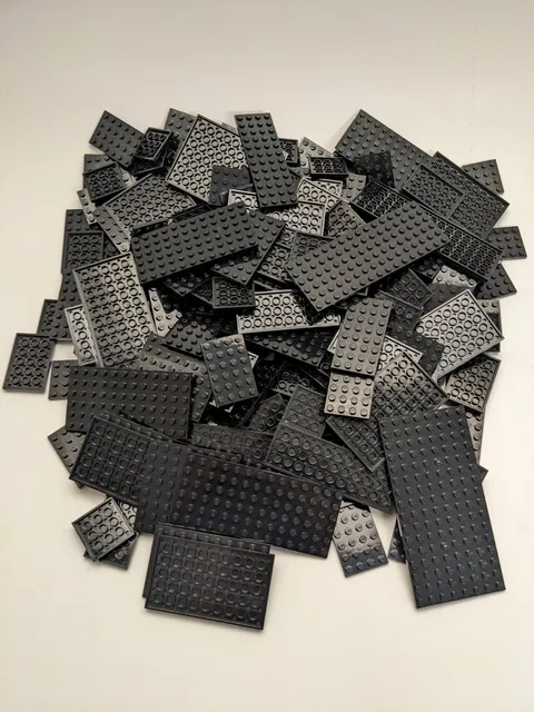 LEGO 170pcs 4x4 4x6 4x8 6x6 4x10 Black Baseplates Mix Bulk Lot Plates Base