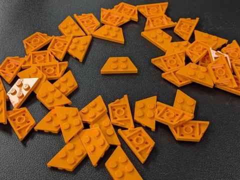 LEGO x50 Orange Wedge, Plate 2 x 4 Part No. 51739 MOC Bulk Parts