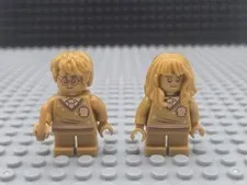 LEGO Harry Potter Minifigs Harry & Hermoine 20th Anniversary Gold 76386 Lot Of 2