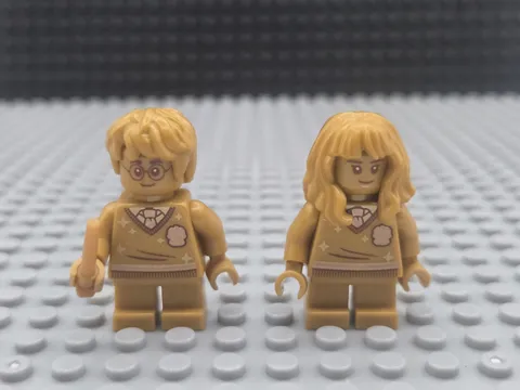 LEGO Harry Potter Minifigs Harry & Hermoine 20th Anniversary Gold 76386 Lot Of 2