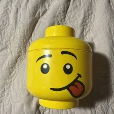 Lego Storage Mini Figure Silly Face Mini Size Container Used