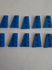 No 386 10x Lego Wedge Plate 43723 Left. 2x3 Blue