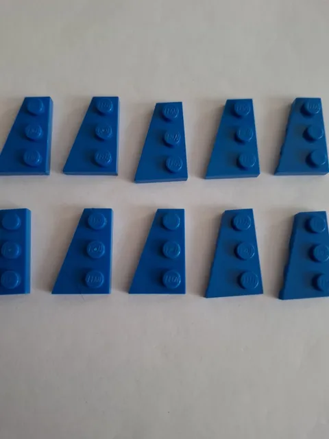 No 386 10x Lego Wedge Plate 43723 Left. 2x3 Blue