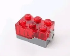 LEGO 54930c01 Light Brick 2 x 3 x 1 1/3 with Trans-Red Top and Red LED Light