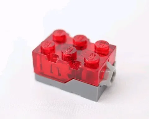 LEGO 54930c01 Light Brick 2 x 3 x 1 1/3 with Trans-Red Top and Red LED Light