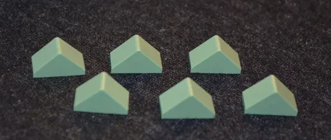 (6) 1x2 Sand Green Roof Ridge Cap / Peak Slope Bricks ~ Lego NEW Parts ~