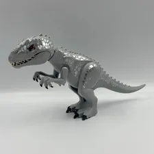 LEGO Indominus Rex Dinosaur Minifigure Gray Silver ***MINT*** No Loose Parts