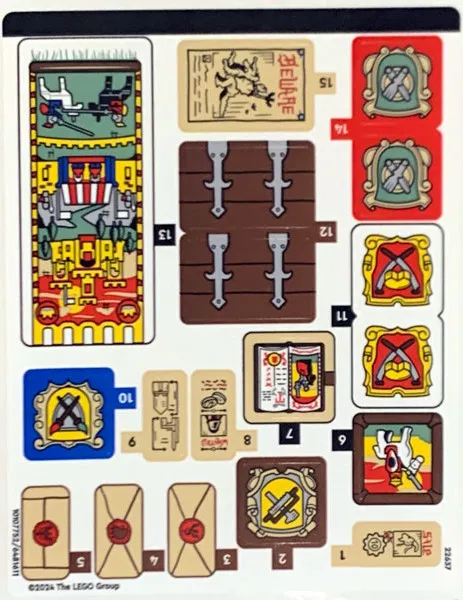 LEGO STICKER SHEET 10332 MEDIEVAL MARKET VILLAGE from set New & Genuine