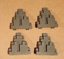 LEGO 6083 Dark Gray LURP Rock Panel 3x8x7 Triangular Lot Of 4 Castle Wall