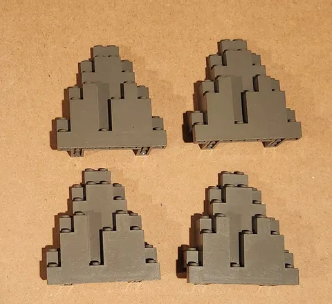 LEGO 6083 Dark Gray LURP Rock Panel 3x8x7 Triangular Lot Of 4 Castle Wall