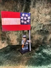 2x 54mm MINI American Civil War Confed + ARTILLERY Flag on Original LEGO POLE