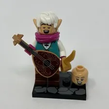 Lego Elf Bard Minifigure Dungeons & Dragons DnD Series CMF Complete w/ Lute