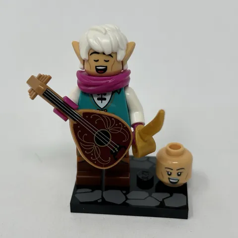 Lego Elf Bard Minifigure Dungeons & Dragons DnD Series CMF Complete w/ Lute