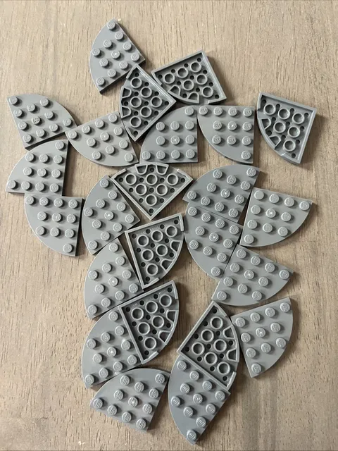 LEGO 30565 Dark Bluish Gray Plate, Round Corner 4x4 - 24 Pieces