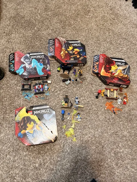 Lego Ninjago Jay, Cole, Kai , Zane Lego Sets Vs Villain Lego Lot All 4 Pre Built