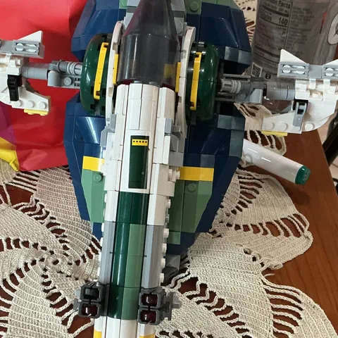 LEGO Star Wars Assembled Spaceship/Vehicle Build White Green Blue Gray Plastic