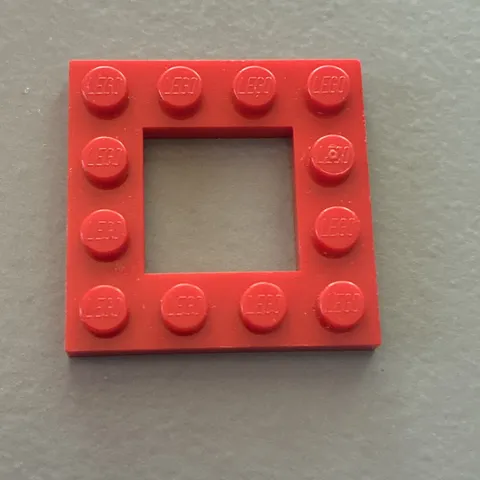 LEGO Parts: Plate Frame, 4x4 with 2x2 Cutout, Part # 64799, Red