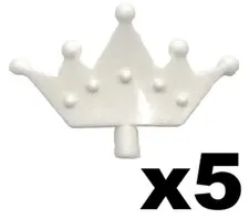 Lego 5 New 71034 Sugar Fairy Minifigure Tiara White Crown 5 Point Part 33322 D45