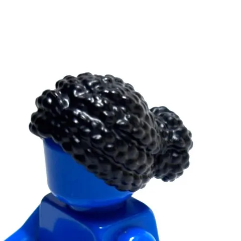 Lego - Minifigure Hair - Female, Black, Bun, Coiled
